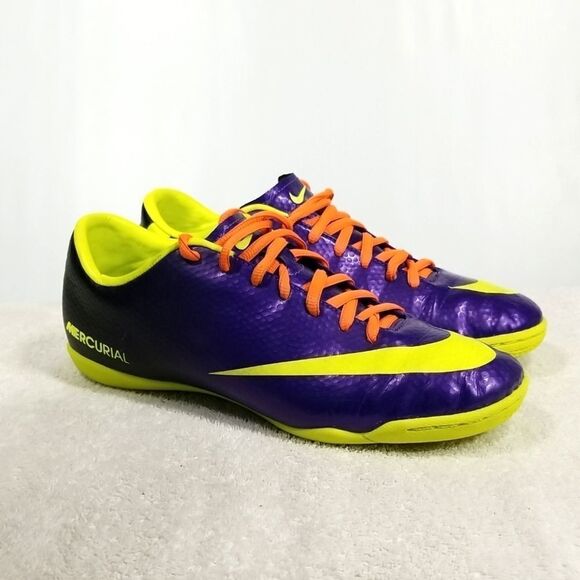 Nike Runners Men's Size 8 Mercurial Victory Indoor Purple Green Orange Athletic - Picture 4 of 9